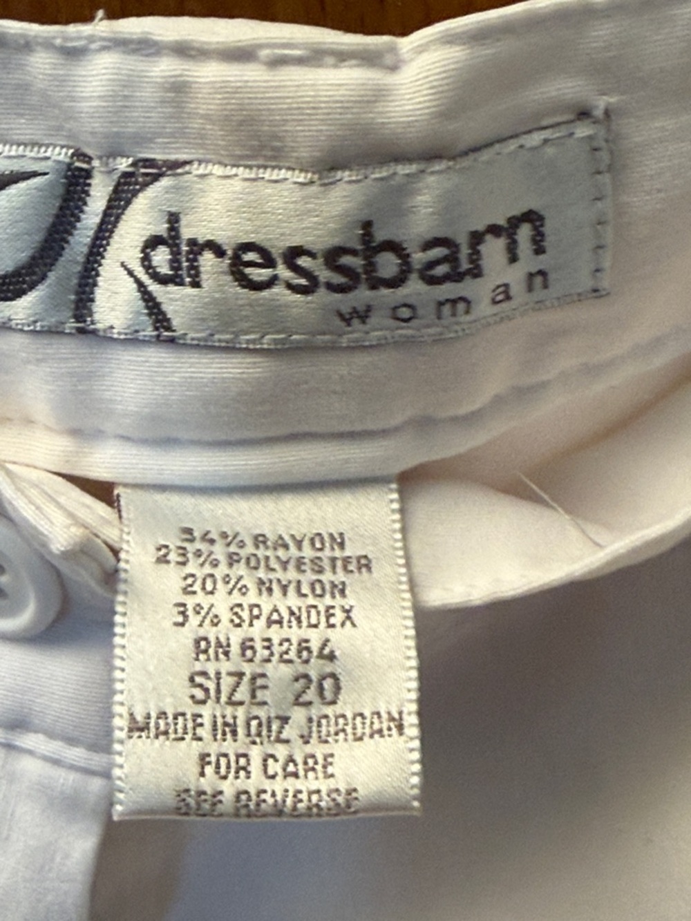 dressbarn White Women's Pants Size 20 - Picture 2 of 3